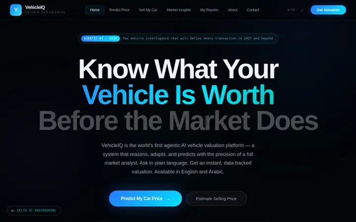Screenshot of the VehicleIQ interface